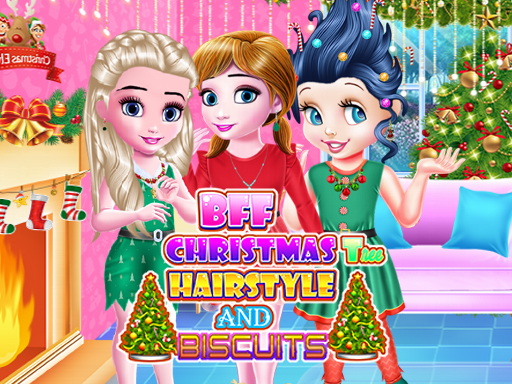 BFF Christmas Tree Hairstyle And Biscuits – Estilo de Cabelo Árvore de Natal e Biscoitos