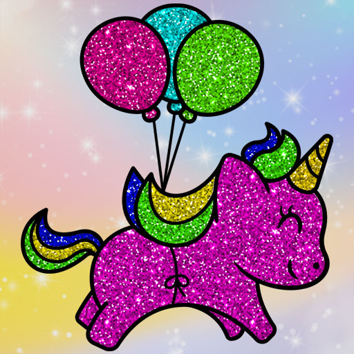 Coloring Book Glittered Unicorns – Livro de Colorir Unicórnios Brilhantes